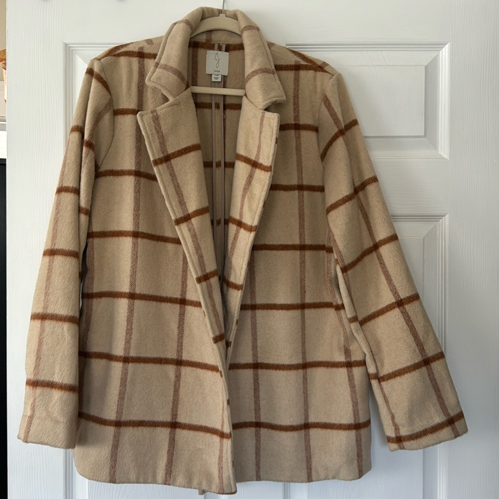 NWOT JOIE Oversized Plaid Blazer Jacket - Size Large